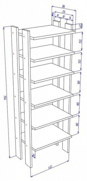 Стеллаж для обуви Cross СТЕЛ1 в Качканаре - kachkanar.mebel24.online | фото 4