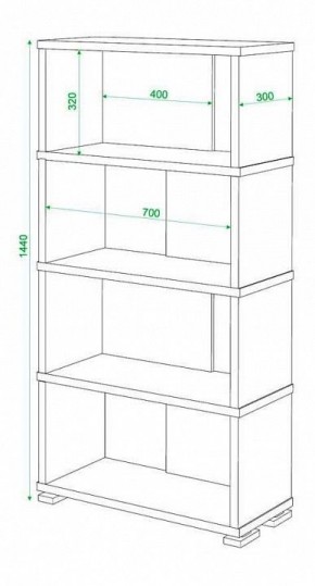Стеллаж книжный Домино СБ-10_4 в Качканаре - kachkanar.mebel24.online | фото 2