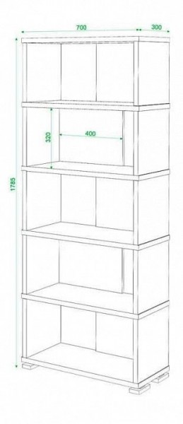 Стеллаж книжный Домино СБ-10_5 в Качканаре - kachkanar.mebel24.online | фото 3