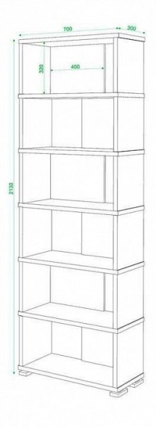 Стеллаж книжный Домино СБ-10_6 в Качканаре - kachkanar.mebel24.online | фото 2