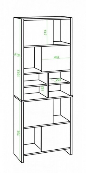 Стеллаж комбинированный Домино Lite СТЛ-ЗВХ в Качканаре - kachkanar.mebel24.online | фото 2