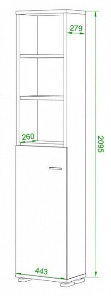 Стеллаж комбинированный Домино ПУ-20-2 в Качканаре - kachkanar.mebel24.online | фото 2