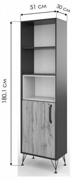 Стеллаж комбинированный Нобира в Качканаре - kachkanar.mebel24.online | фото