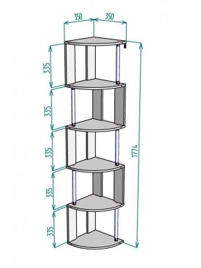 Стеллаж Maria S113-MA (Леда) в Качканаре - kachkanar.mebel24.online | фото 2