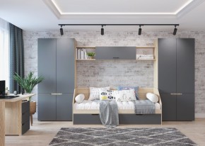 Стол 1200/3 ящика АНТАЛИЯ (Сонома/Графит софт) в Качканаре - kachkanar.mebel24.online | фото 2
