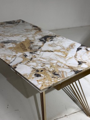 Стол ACERRA NEW 160 GLOSS GRAND JADE SOLID CERAMIC/ каркас цвета шампань, ®DISAUR в Качканаре - kachkanar.mebel24.online | фото 5