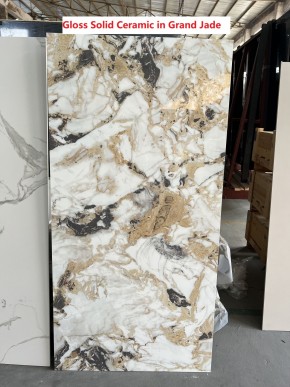 Стол ACERRA NEW 160 GLOSS GRAND JADE SOLID CERAMIC/ каркас цвета шампань, ®DISAUR в Качканаре - kachkanar.mebel24.online | фото 6