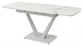 Стол ALATRI 120 GLOSS STATUARIO WHITE SOLID CERAMIC / WHITE, ®DISAUR в Качканаре - kachkanar.mebel24.online | фото 5