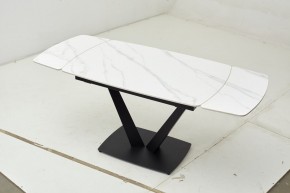 Стол ALATRI 120 MATT WHITE MARBLE SOLID CERAMIC / BLACK, ®DISAUR в Качканаре - kachkanar.mebel24.online | фото 1
