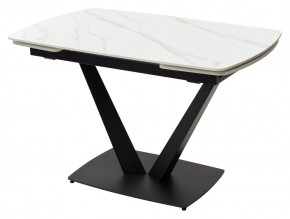Стол ALATRI 120 MATT WHITE MARBLE SOLID CERAMIC / BLACK, ®DISAUR в Качканаре - kachkanar.mebel24.online | фото 2