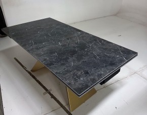 Стол ALES 180 BLACK GRAVE SOLID CERAMIC, керамика / бронзовый, ®DISAUR в Качканаре - kachkanar.mebel24.online | фото 5