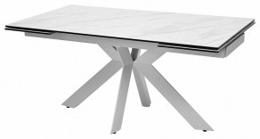 Стол BELLUNO 160 MARBLES KL-99 Белый мрамор матовый, итальянская керамика/ белый каркас, ®DISAUR в Качканаре - kachkanar.mebel24.online | фото 2