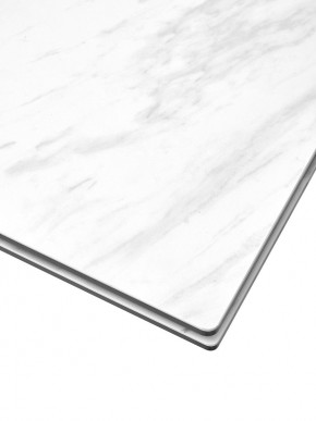 Стол BELLUNO 160 MARBLES KL-99 Белый мрамор матовый, итальянская керамика/ белый каркас, ®DISAUR в Качканаре - kachkanar.mebel24.online | фото 4