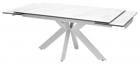 Стол BELLUNO 160 MARBLES KL-99 Белый мрамор матовый, итальянская керамика/ белый каркас, ®DISAUR в Качканаре - kachkanar.mebel24.online | фото 5