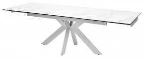 Стол BELLUNO 160 MARBLES KL-99 Белый мрамор матовый, итальянская керамика/ белый каркас, ®DISAUR в Качканаре - kachkanar.mebel24.online | фото 6