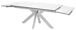 Стол BELLUNO 160 MARBLES KL-99 Белый мрамор матовый, итальянская керамика/ белый каркас, ®DISAUR в Качканаре - kachkanar.mebel24.online | фото 7