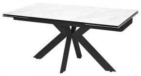 Стол BELLUNO 160 MARBLES KL-99 Белый мрамор матовый, итальянская керамика/ черный каркас, ®DISAUR в Качканаре - kachkanar.mebel24.online | фото 1