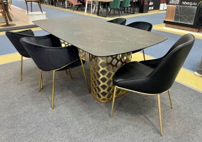 Стол CHIAVARI 220 KL-116 Черный мрамор матовый, итальянская керамика / бронзовый, ®DISAUR в Качканаре - kachkanar.mebel24.online | фото 2