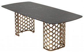 Стол CHIAVARI 220 KL-116 Черный мрамор матовый, итальянская керамика / бронзовый, ®DISAUR в Качканаре - kachkanar.mebel24.online | фото 7