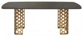 Стол CHIAVARI 220 KL-116 Черный мрамор матовый, итальянская керамика / бронзовый, ®DISAUR в Качканаре - kachkanar.mebel24.online | фото 8