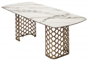 Стол CHIAVARI 220 KL-188 Контрастный мрамор матовый, итальянская керамика / Шампань, ®DISAUR в Качканаре - kachkanar.mebel24.online | фото 7