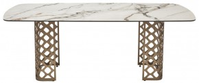 Стол CHIAVARI 220 KL-188 Контрастный мрамор матовый, итальянская керамика / Шампань, ®DISAUR в Качканаре - kachkanar.mebel24.online | фото 8