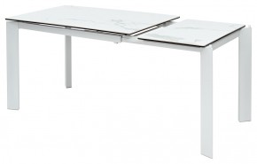 Стол CORNER 120 HIGH GLOSS STATUARIO керамика, стекло/ белый каркас, ®DISAUR в Качканаре - kachkanar.mebel24.online | фото 3