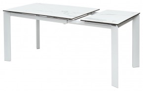 Стол CORNER 120 HIGH GLOSS STATUARIO керамика, стекло/ белый каркас, ®DISAUR в Качканаре - kachkanar.mebel24.online | фото 4