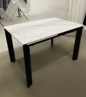 Стол CORNER 120 MATT WHITE MARBLE SOLID CERAMIC / BLACK, ®DISAUR в Качканаре - kachkanar.mebel24.online | фото 2