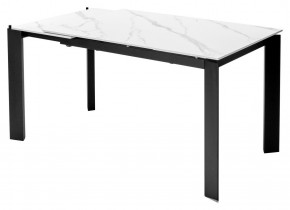 Стол CORNER 120 MATT WHITE MARBLE SOLID CERAMIC / BLACK, ®DISAUR в Качканаре - kachkanar.mebel24.online | фото 4