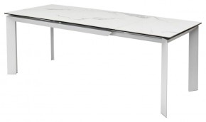 Стол CREMONA 140 HIGH GLOSS STATUARIO Белый мрамор глянцевый, керамика/ белый каркас, ®DISAUR в Качканаре - kachkanar.mebel24.online | фото 4