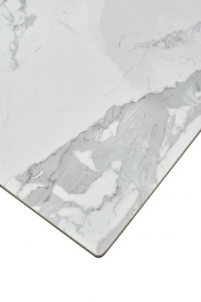 Стол CREMONA 140 HIGH GLOSS STATUARIO Белый мрамор глянцевый, керамика/ белый каркас, ®DISAUR в Качканаре - kachkanar.mebel24.online | фото 6