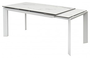 Стол CREMONA 140 HIGH GLOSS STATUARIO Белый мрамор глянцевый, керамика/ белый каркас, ®DISAUR в Качканаре - kachkanar.mebel24.online | фото 7