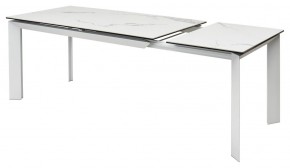 Стол CREMONA 140 HIGH GLOSS STATUARIO Белый мрамор глянцевый, керамика/ белый каркас, ®DISAUR в Качканаре - kachkanar.mebel24.online | фото 8