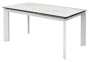Стол CREMONA 140 HIGH GLOSS STATUARIO Белый мрамор глянцевый, керамика/ белый каркас, ®DISAUR в Качканаре - kachkanar.mebel24.online | фото 9