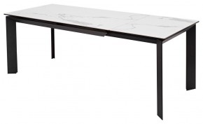 Стол CREMONA 140 HIGH GLOSS STATUARIO Белый мрамор глянцевый, керамика/ черный каркас, ®DISAUR в Качканаре - kachkanar.mebel24.online | фото 2
