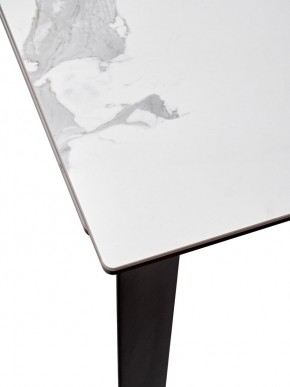 Стол CREMONA 140 HIGH GLOSS STATUARIO Белый мрамор глянцевый, керамика/ черный каркас, ®DISAUR в Качканаре - kachkanar.mebel24.online | фото 4