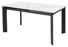 Стол CREMONA 140 HIGH GLOSS STATUARIO Белый мрамор глянцевый, керамика/ черный каркас, ®DISAUR в Качканаре - kachkanar.mebel24.online | фото 7