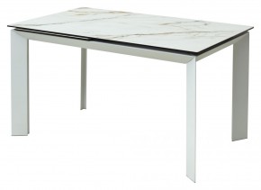 Стол CREMONA 160 KL-188 Контрастный мрамор / белый каркас, ®DISAUR в Качканаре - kachkanar.mebel24.online | фото 1