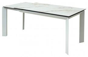 Стол CREMONA 180 KL-188 Контрастный мрамор матовый, итальянская керамика/ белый каркас, ®DISAUR в Качканаре - kachkanar.mebel24.online | фото 3