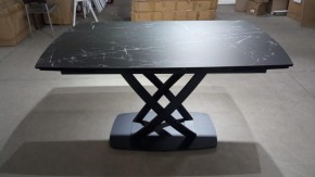Стол FOGGIA 140 KL-116 Черный мрамор матовый, итальянская керамика/ черный каркас, ®DISAUR в Качканаре - kachkanar.mebel24.online | фото 2