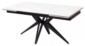 Стол FORIO 160 MATT WHITE MARBLE SOLID CERAMIC / BLACK, ®DISAUR в Качканаре - kachkanar.mebel24.online | фото 1