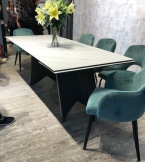 Стол IVAR 180 MARBLES KL-99 Белый мрамор, итальянская керамика/серый, ®DISAUR в Качканаре - kachkanar.mebel24.online | фото 6