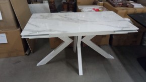 Стол Кентукки 3 140 БЕЛЫЙ МРАМОР, стекло / БЕЛЫЙ, М-City в Качканаре - kachkanar.mebel24.online | фото 2