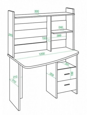 Стол компьютерный Домино Лайт СКЛ-Крл 120+НКЛ-120 в Качканаре - kachkanar.mebel24.online | фото 2