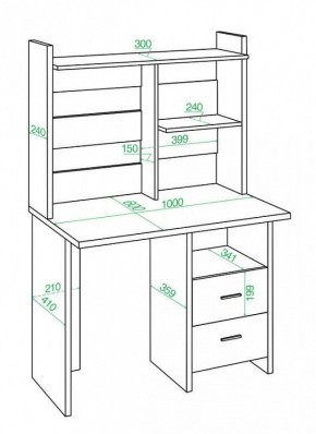 Стол компьютерный Домино Лайт СКЛ-Прям100+НКЛ-100 в Качканаре - kachkanar.mebel24.online | фото 2