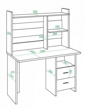 Стол компьютерный Домино Лайт СКЛ-Прям120+НКЛ-120 в Качканаре - kachkanar.mebel24.online | фото 2