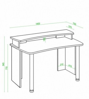 Стол компьютерный Домино Лайт СКЛ-Софт140+НКИЛ140 в Качканаре - kachkanar.mebel24.online | фото 3