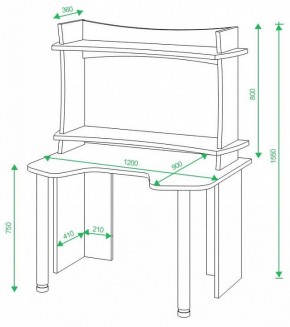 Стол компьютерный Домино lite СКЛ-Игр120 в Качканаре - kachkanar.mebel24.online | фото 2