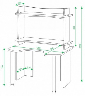 Стол компьютерный Домино Lite СКЛ-Игр120+НКИЛ120ВЛ в Качканаре - kachkanar.mebel24.online | фото 2